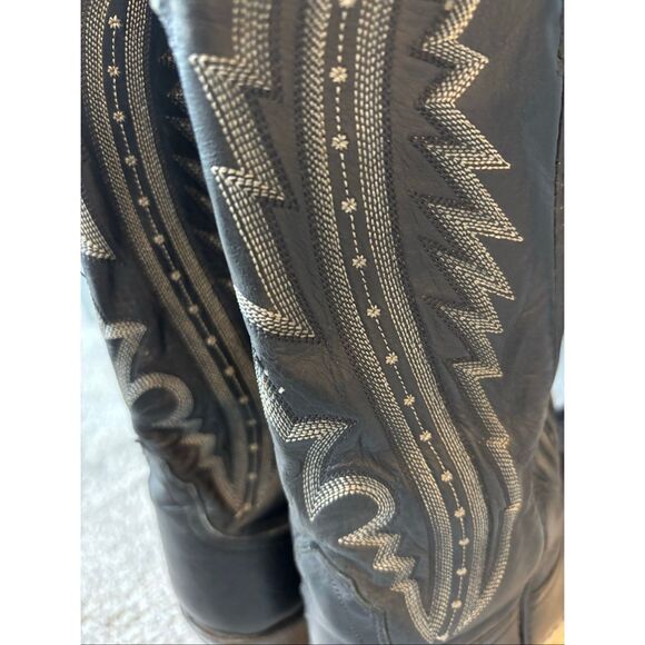 LUCCHESE 2000 Mens Black Italian Kangaroo Western Boots T3010 J4 Sz 8.5EE, $595 - Picture 7 of 10